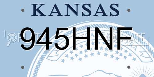945HNF Kansas License Plate