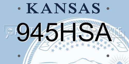 945HSA Kansas License Plate