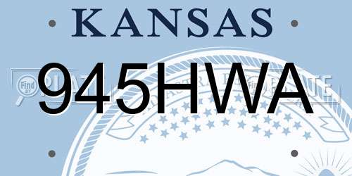 945HWA Kansas License Plate
