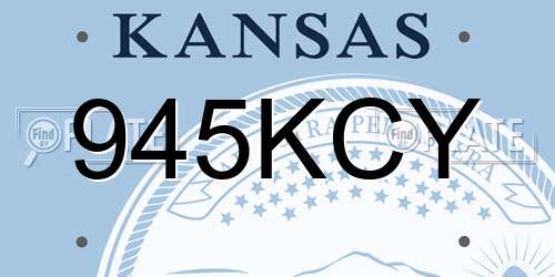 945KCY Kansas License Plate