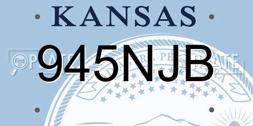 945NJB Kansas License Plate