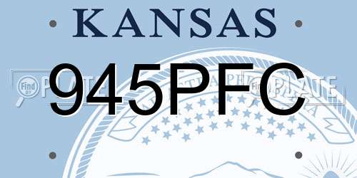 945PFC Kansas License Plate