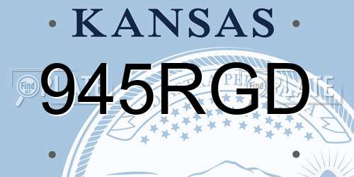 945RGD Kansas License Plate