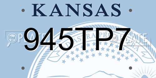 945TP7 Kansas License Plate