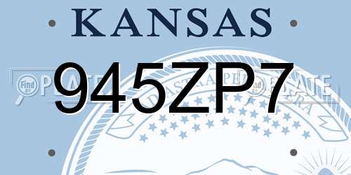 945ZP7 Kansas License Plate