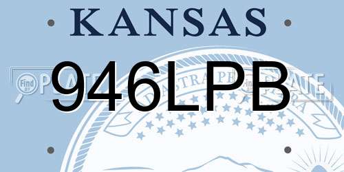 946LPB Kansas License Plate