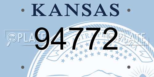 94772 Kansas License Plate