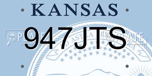 947JTS Kansas License Plate