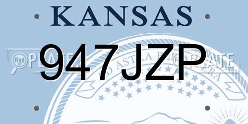 947JZP Kansas License Plate