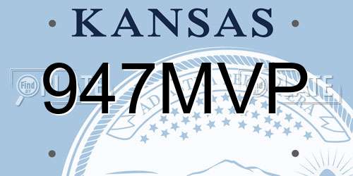 947MVP Kansas License Plate