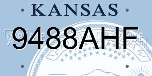 9488AHF Kansas License Plate