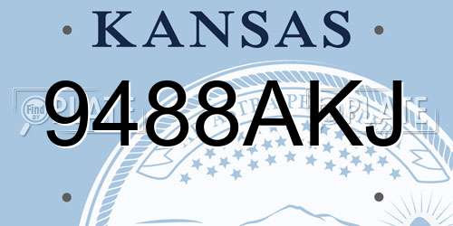 9488AKJ Kansas License Plate