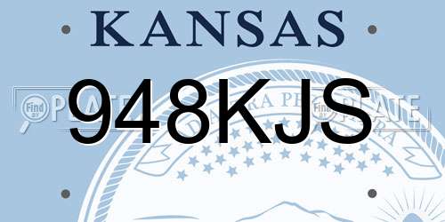 948KJS Kansas License Plate