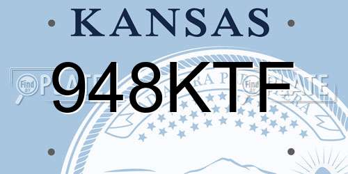 948KTF Kansas License Plate