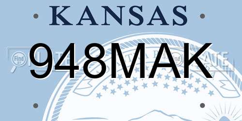948MAK Kansas License Plate