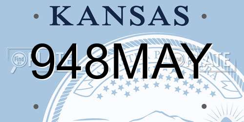 948MAY Kansas License Plate