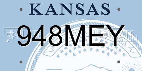 948MEY Kansas License Plate