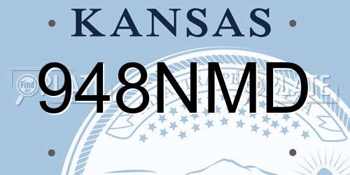 948NMD Kansas License Plate