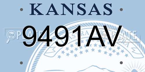9491AV Kansas License Plate