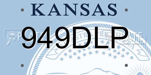 949DLP Kansas License Plate