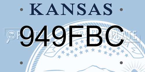 949FBC Kansas License Plate