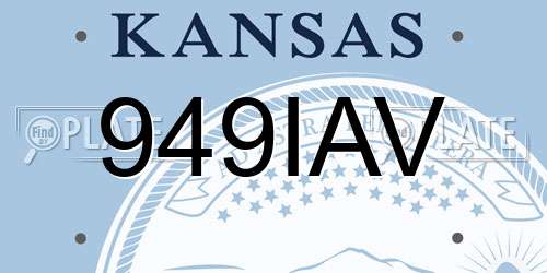 949IAV Kansas License Plate
