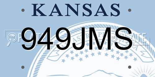 949JMS Kansas License Plate