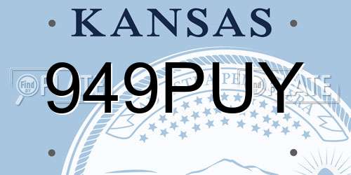 949PUY Kansas License Plate