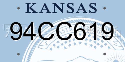 94CC619 Kansas License Plate