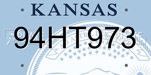 94HT973 Kansas License Plate