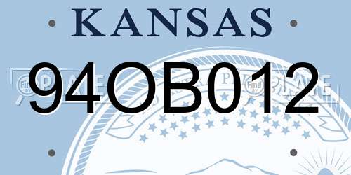94OB012 Kansas License Plate