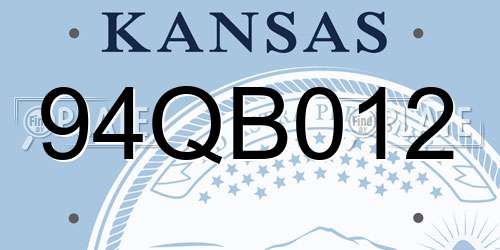 94QB012 Kansas License Plate