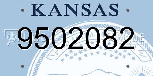 9502082 Kansas License Plate