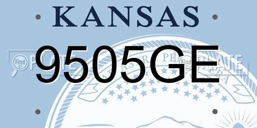 9505GE Kansas License Plate