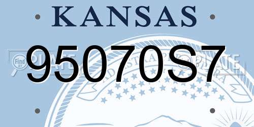 95070S7 Kansas License Plate