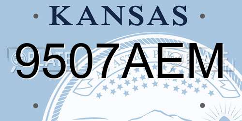 9507AEM Kansas License Plate