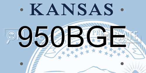 950BGE Kansas License Plate