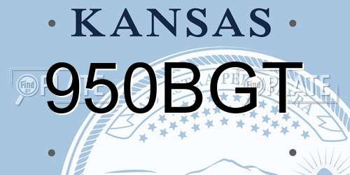 950BGT Kansas License Plate