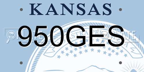 950GES Kansas License Plate