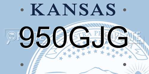 950GJG Kansas License Plate