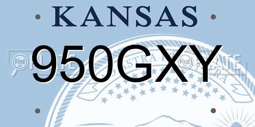 950GXY Kansas License Plate
