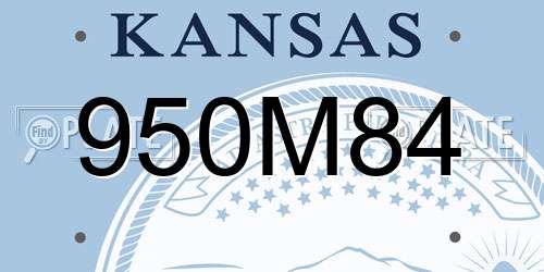 950M84 Kansas License Plate
