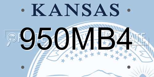950MB4 Kansas License Plate