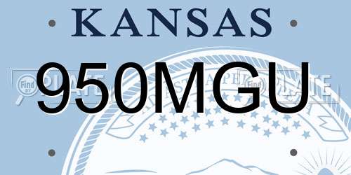 950MGU Kansas License Plate