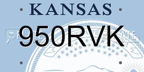 950RVK Kansas License Plate