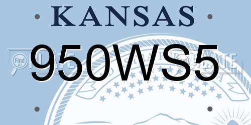 950WS5 Kansas License Plate
