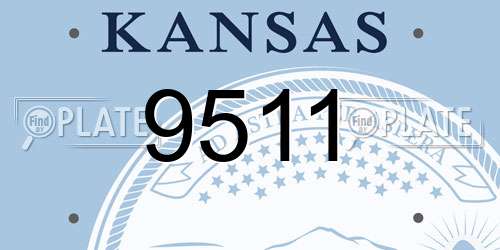 9511 Kansas License Plate