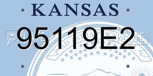95119E2 Kansas License Plate
