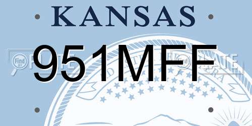 951MFF Kansas License Plate