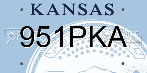 951PKA Kansas License Plate